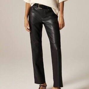 J.Crew Nipped Straight Vegan Leather Pants Black Size 26